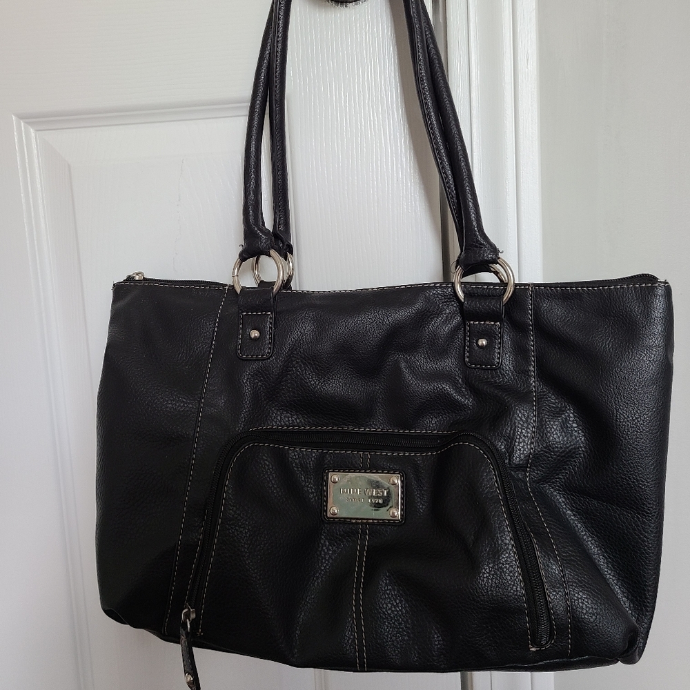 Nine West black pebble handbag